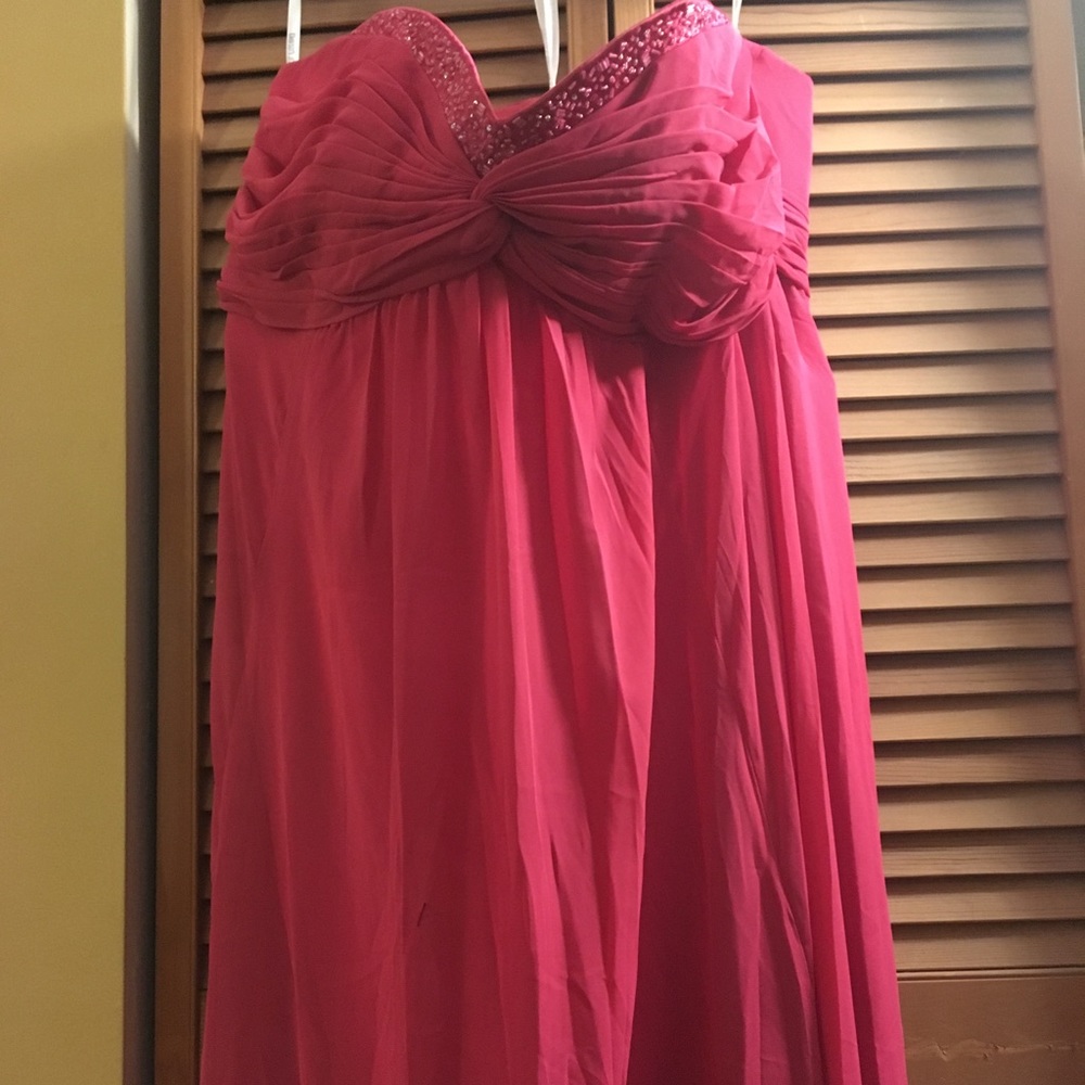Strapless sweetheart chiffon prom bridesmaid dress